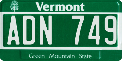 VT license plate ADN749