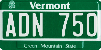 VT license plate ADN750