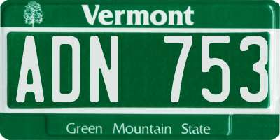 VT license plate ADN753