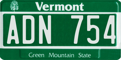 VT license plate ADN754