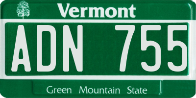 VT license plate ADN755
