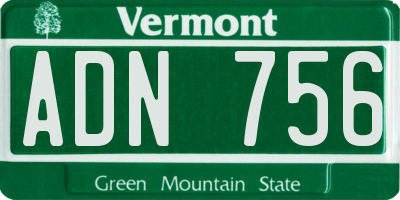 VT license plate ADN756