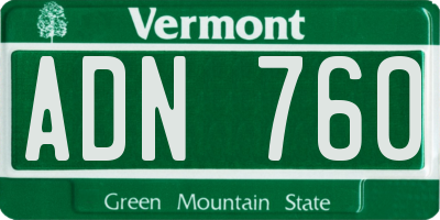 VT license plate ADN760