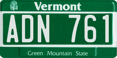 VT license plate ADN761