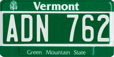 VT license plate ADN762