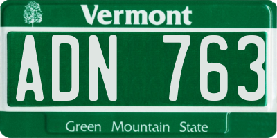 VT license plate ADN763