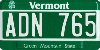 VT license plate ADN765