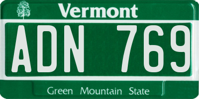VT license plate ADN769