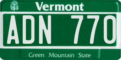 VT license plate ADN770