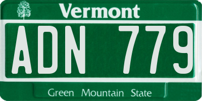 VT license plate ADN779
