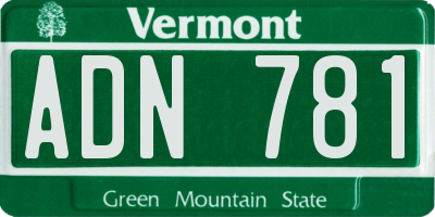 VT license plate ADN781