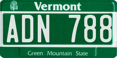 VT license plate ADN788
