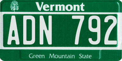 VT license plate ADN792