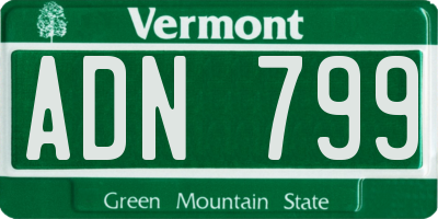VT license plate ADN799