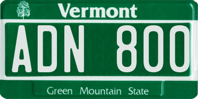 VT license plate ADN800