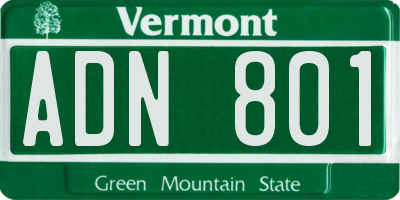 VT license plate ADN801
