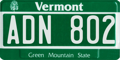 VT license plate ADN802
