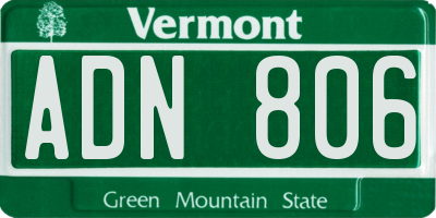 VT license plate ADN806