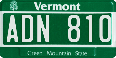 VT license plate ADN810
