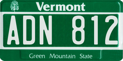 VT license plate ADN812