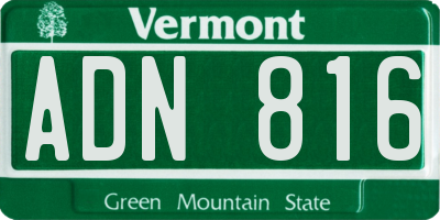 VT license plate ADN816