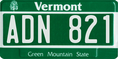 VT license plate ADN821