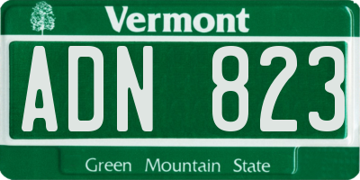 VT license plate ADN823