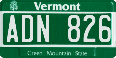 VT license plate ADN826