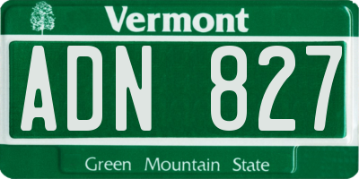VT license plate ADN827