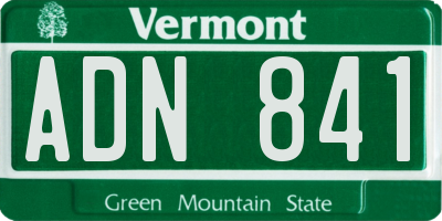 VT license plate ADN841