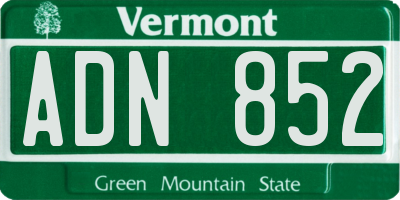 VT license plate ADN852