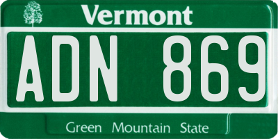 VT license plate ADN869