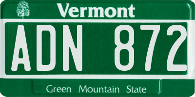 VT license plate ADN872