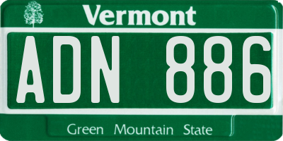 VT license plate ADN886