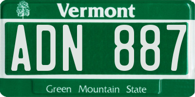 VT license plate ADN887