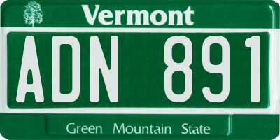 VT license plate ADN891
