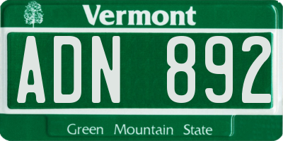 VT license plate ADN892