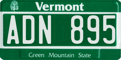 VT license plate ADN895
