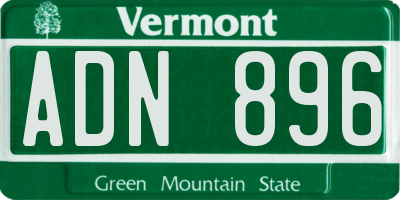 VT license plate ADN896