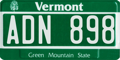 VT license plate ADN898
