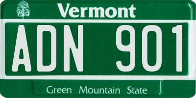 VT license plate ADN901