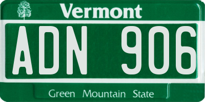VT license plate ADN906