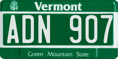 VT license plate ADN907
