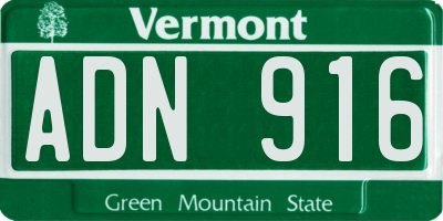 VT license plate ADN916