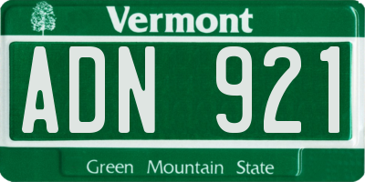 VT license plate ADN921