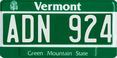 VT license plate ADN924