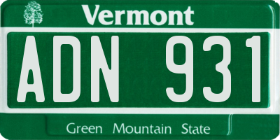 VT license plate ADN931