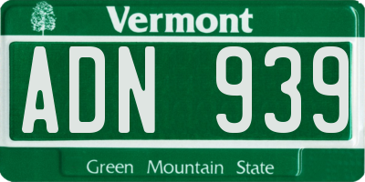 VT license plate ADN939