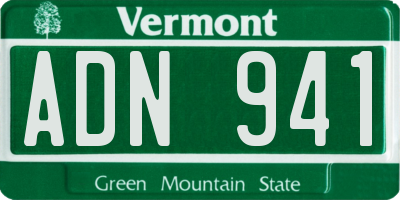 VT license plate ADN941