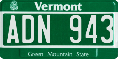 VT license plate ADN943